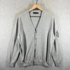 G/Fore G4 Golf Sweater Cardigan Mens L Gray Wool EUC MSRP $245